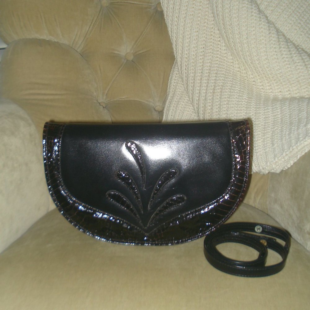 VTG Auth JACQUES HEIM PARIS Leather & Python Convertible Shoulder Clutch…